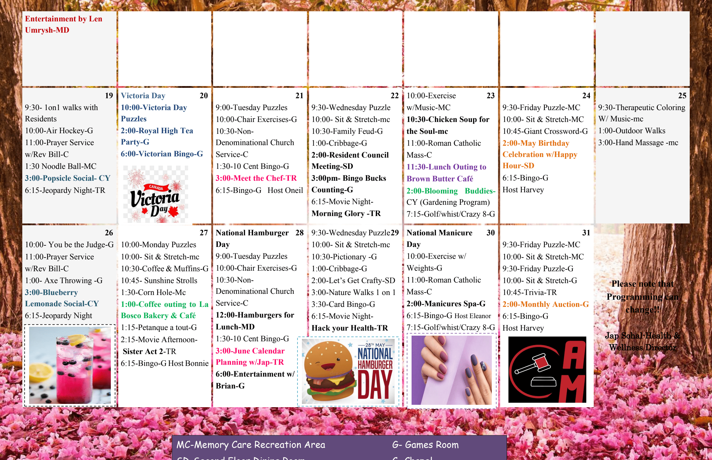 Laurel Heights May 19-31 2024 Blossom event calendar